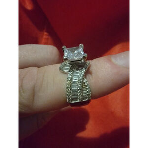 Princess Cut MOISSANITE Engagement Wedding Ring Jeulia Silver 925